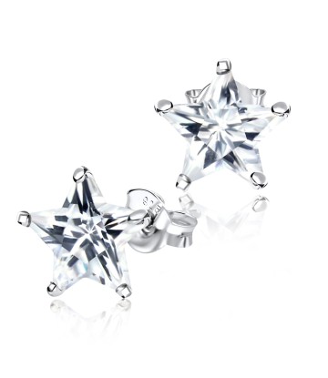 Star Shaped CZ Earring Silver ECS-05-8